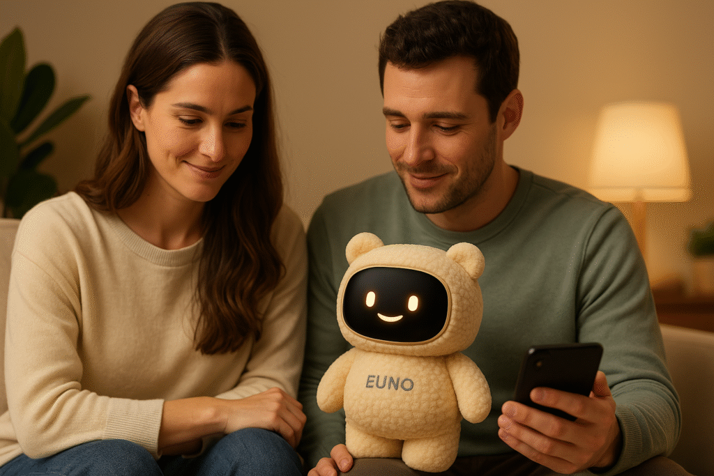 les parents configurent euno grâce à l'application mobile