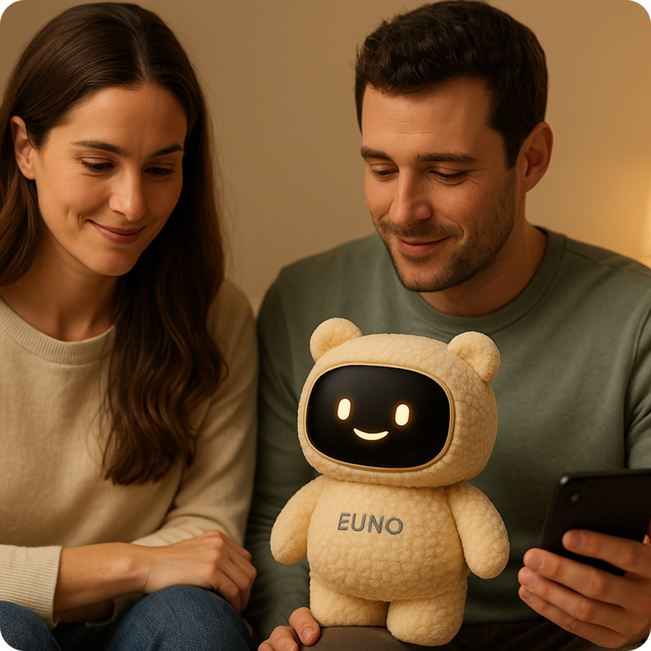 les parents configurent euno grâce à l'application mobile